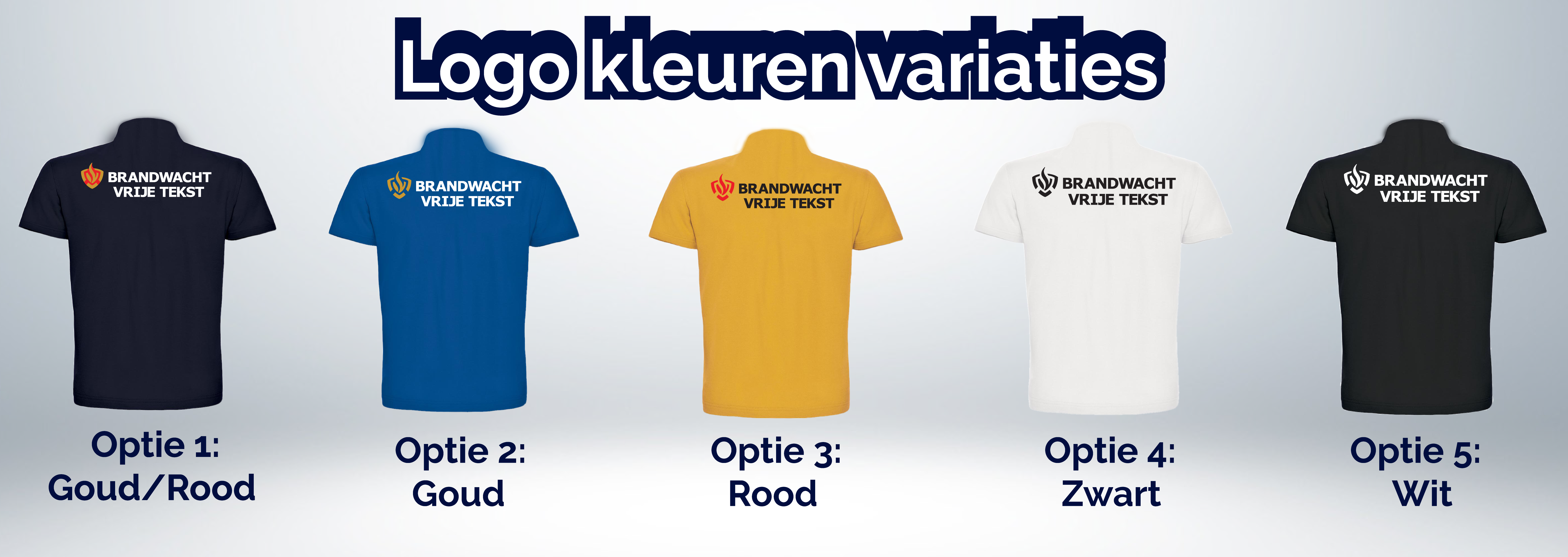T-shirts Rug logo kleuren variaties-01